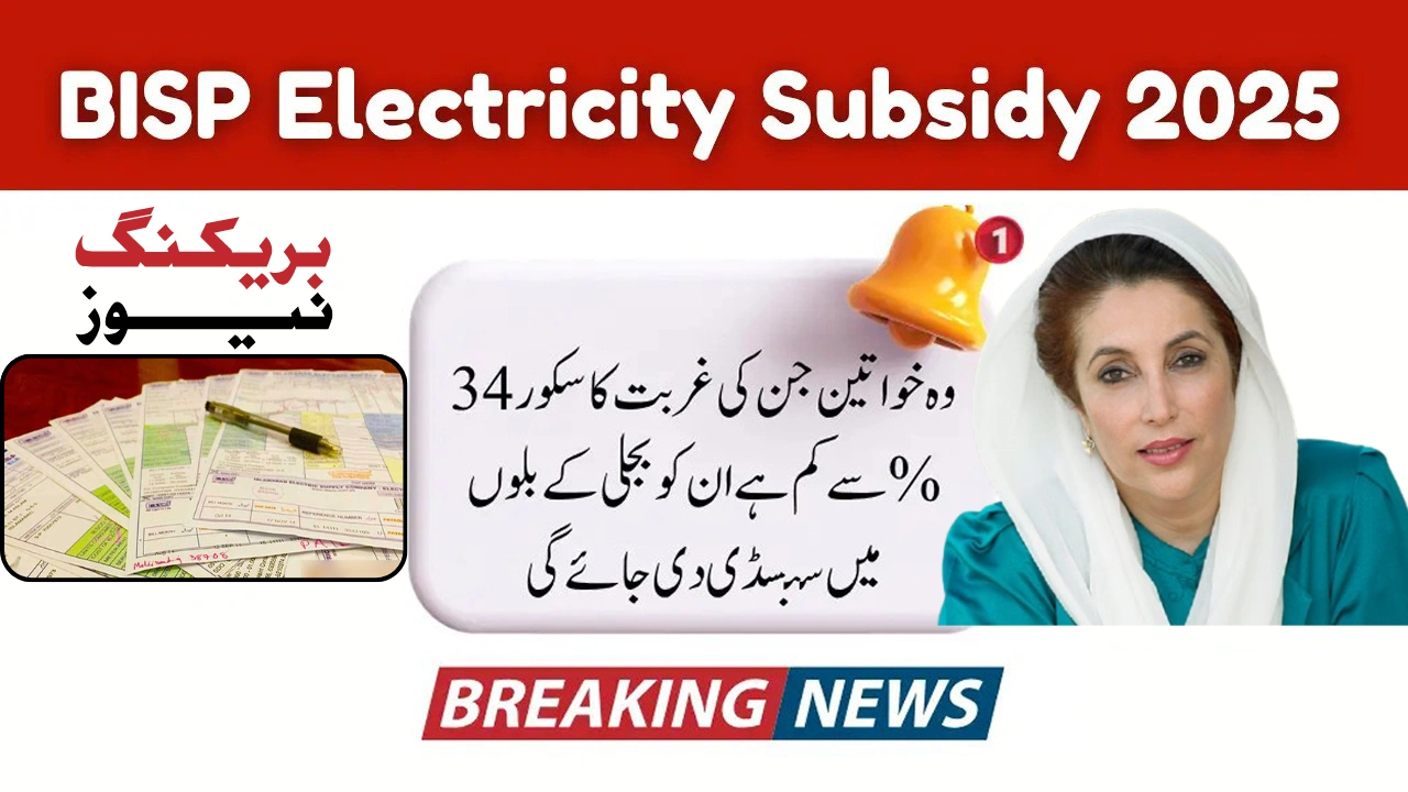 BISP Electricity Subsidy 2025 Get Monthly Bill Discounts for Using Less Than 200 Units
